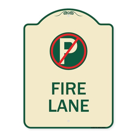Signmission Fire Lane No Parking Symbol Heavy-Gauge Aluminum Architectural Sign, 24" x 18", TG-1824-24018 A-DES-TG-1824-24018